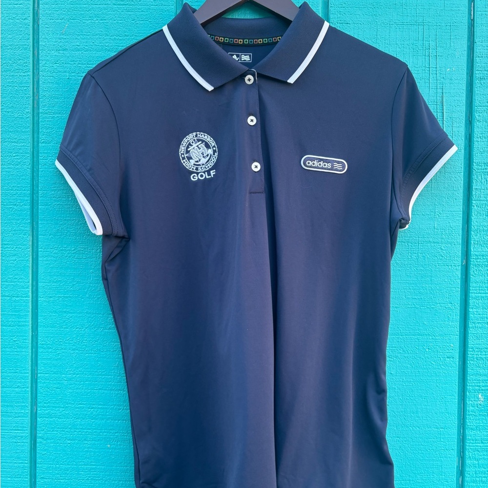 Newport Harbor High School Adidas Golf Polo‎ Women’s X-Large NWT Navy And White